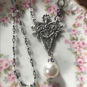 Pearl and crystal necklace